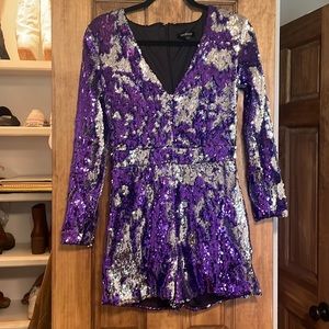 Purple Sequin Romper